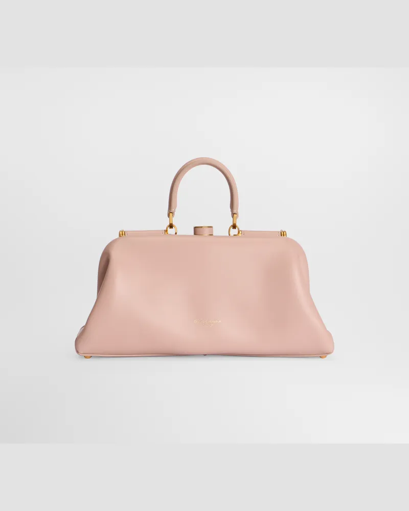 Dolce & Gabbana Handtasche Grandma Mittelgroß Aus Plongé-nappaleder - Frau Collection Puderrosa Puder