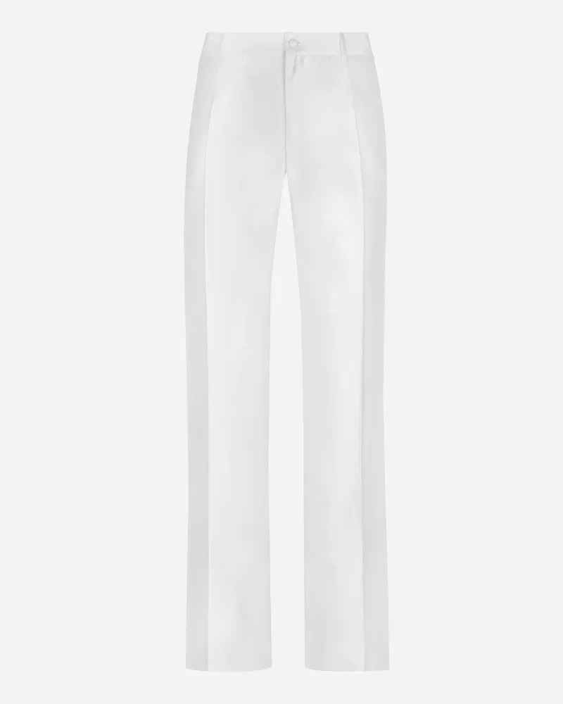Dolce & Gabbana Hose Aus Shantung-seide - Mann Hosen Und Shorts Wei Weiss