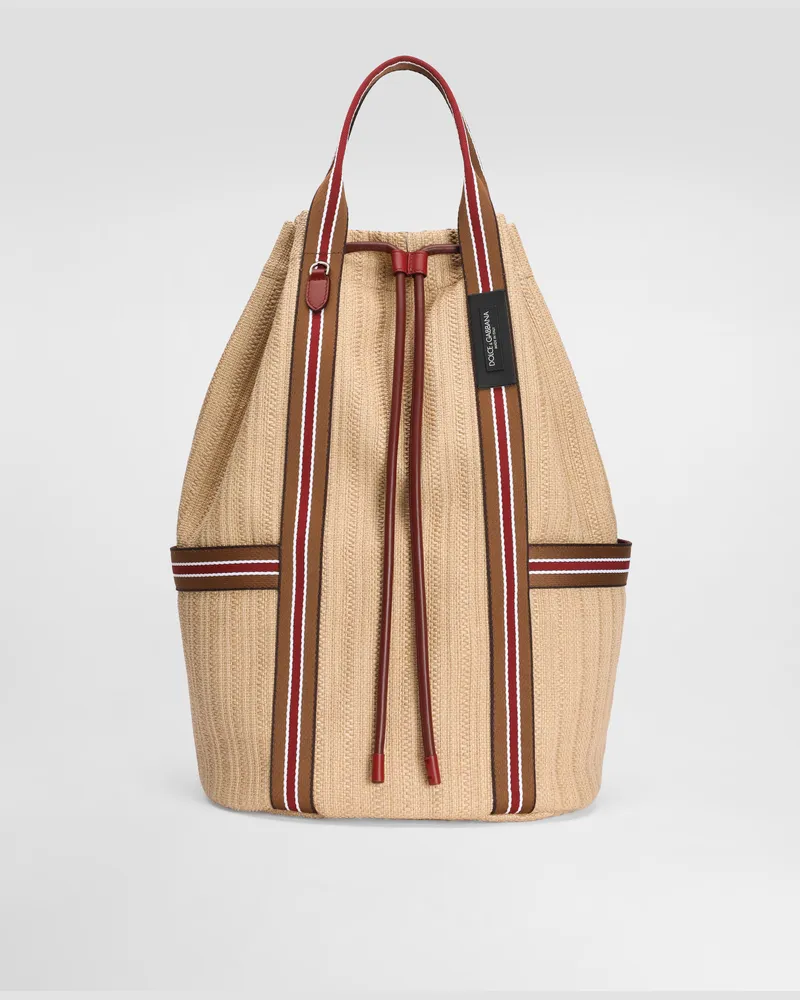 Dolce & Gabbana Rucksack Essenza Aus Raffia - Mann Rucksäcke Und Bauchtaschen Mehrfarbig Mehrfarbig