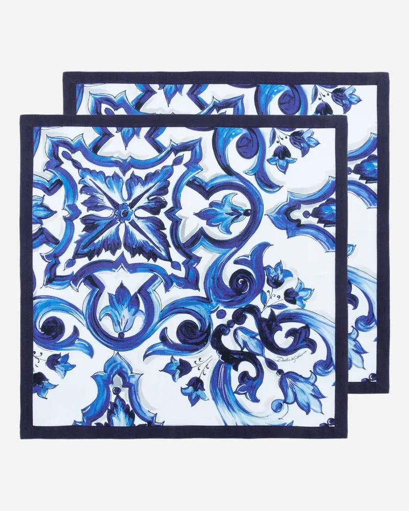Dolce & Gabbana 2er-set Servietten Aus Leinen - Servietten Mehrfarbig Mehrfarbig
