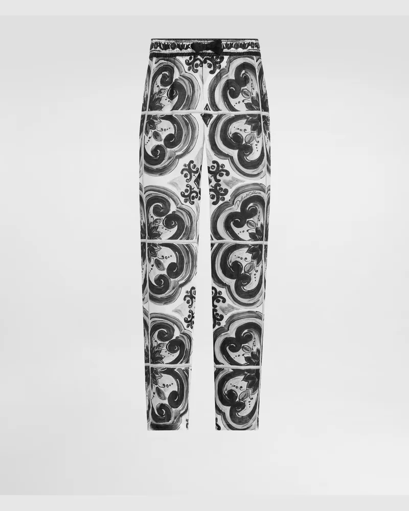 Dolce & Gabbana Leinenhose Mit Majolika-print - Mann Hosen Und Shorts Mehrfarbig Mehrfarbig