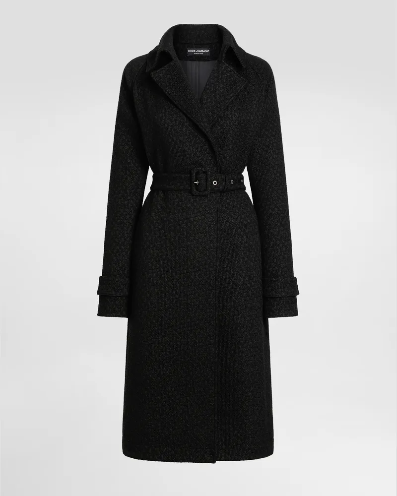Dolce & Gabbana Trenchcoat Aus Tweed - Frau Mäntel Und Jacken Schwarz Schwarz
