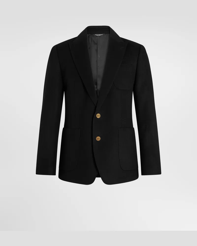 Dolce & Gabbana Jacke Portofino Aus Kaschmir-drap Mit Einreiher-design - Mann Anzüge Und Blazer Schwarz Schwarz