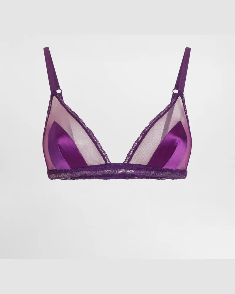Dolce & Gabbana Bh Aus Satin Und Spitze - Frau Unterwäsche Violett Violett