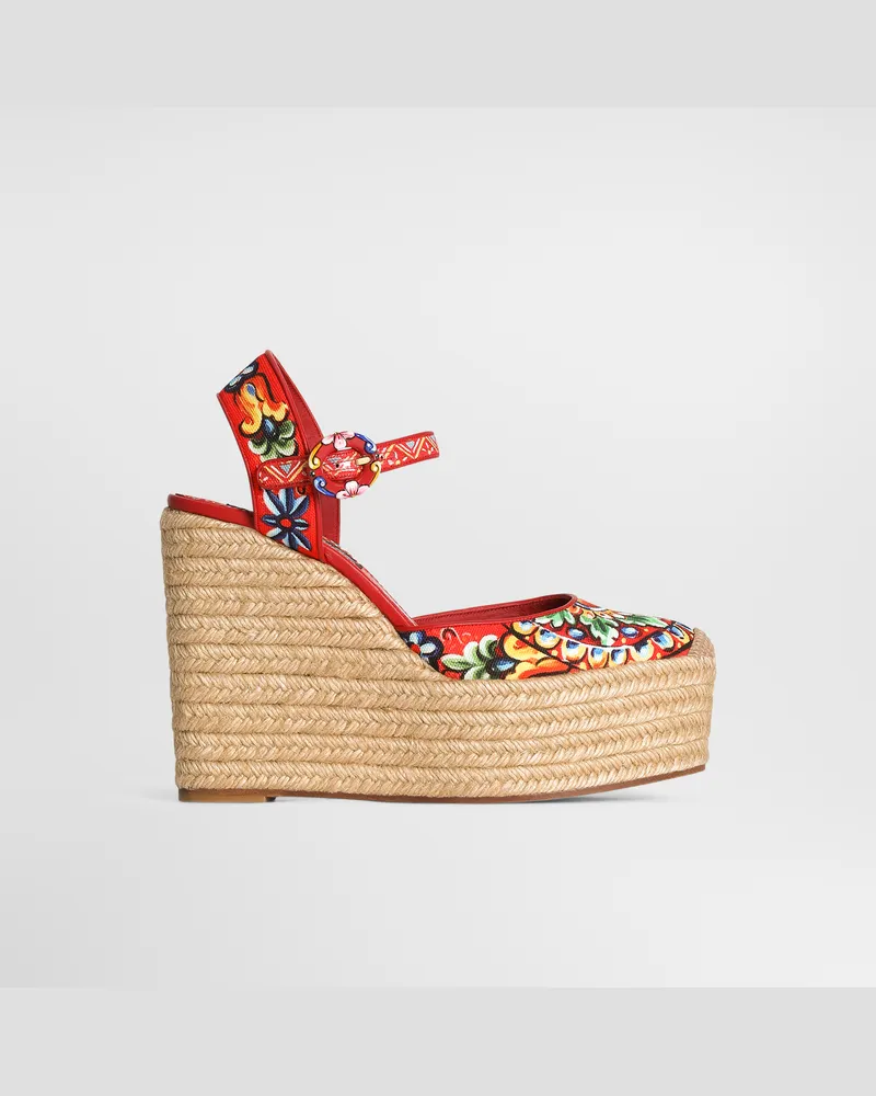 Dolce & Gabbana Sandalo Zeppa - Frau Sandalen Und Wedges Mehrfarbig Mehrfarbig