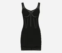 Kurzes Tüllkleid Mit Bustier-details - Frau Kleider Schwarz