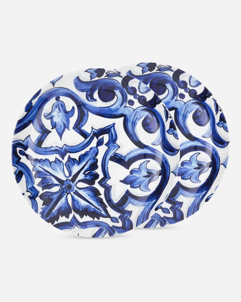Dolce & Gabbana Set 2 Porcelain Dinner Plates - Flache Teller Mehrfarbig Mehrfarbig