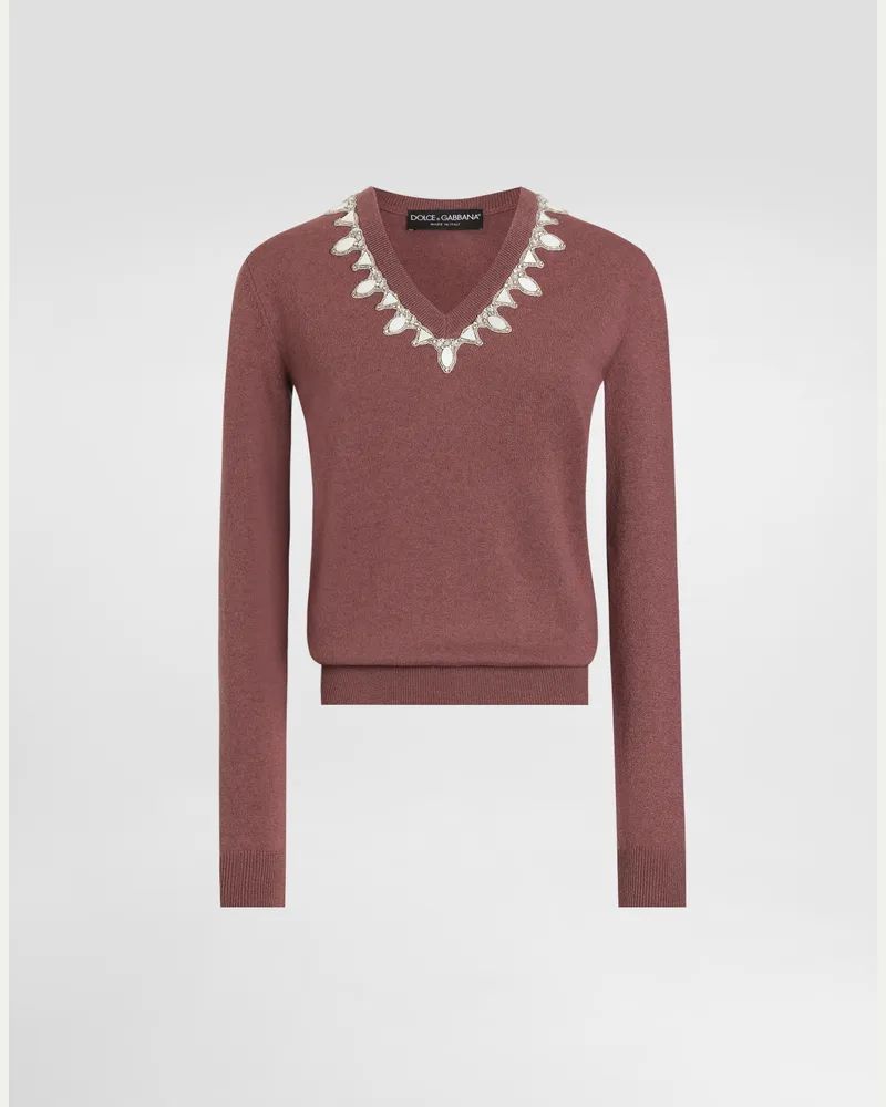 Dolce & Gabbana Cashmere Pullover - Frau Strickwaren Violett Violett