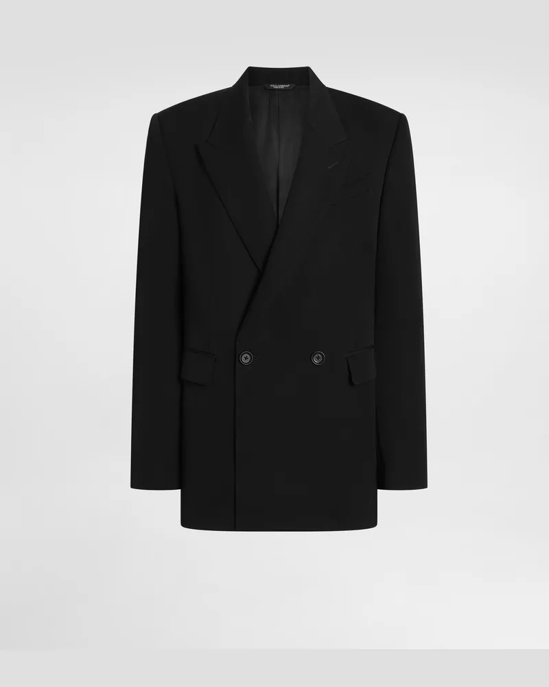 Dolce & Gabbana Doppelreihige Jacke Aus Wollgabardine - Frau Collection Schwarz Wolle Schwarz