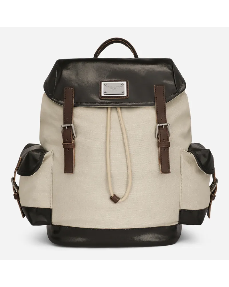 Dolce & Gabbana Rucksack aus Canvas Beige