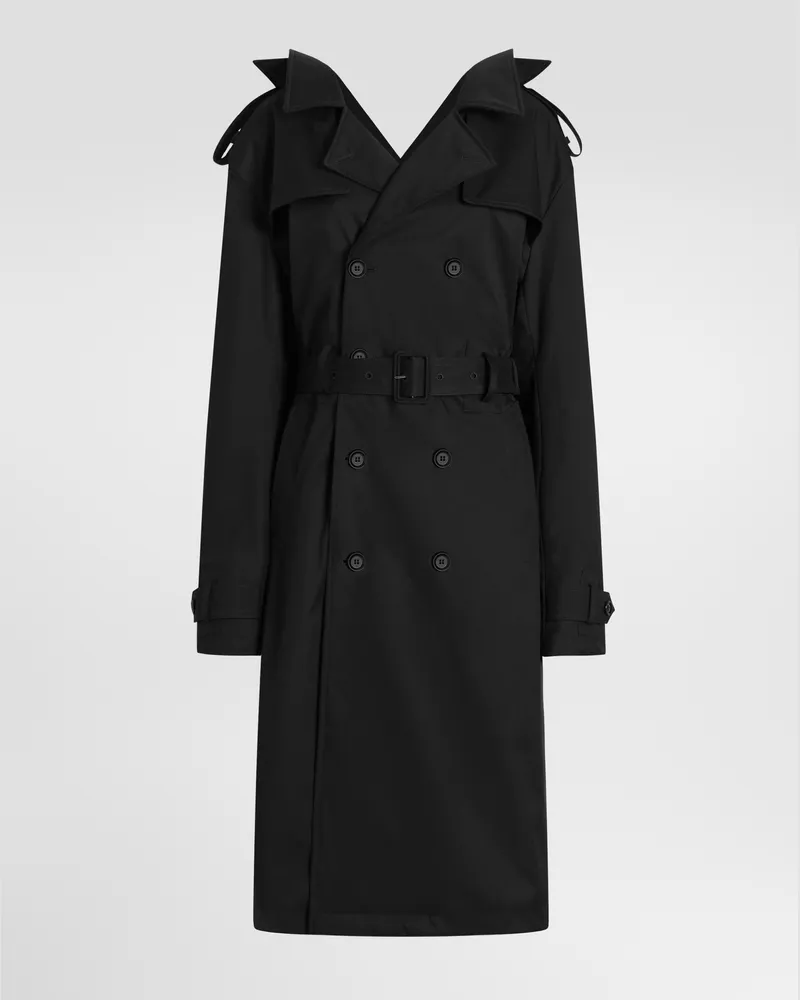 Dolce & Gabbana Trenchcoat Aus Taft - Frau Collection Schwarz Schwarz