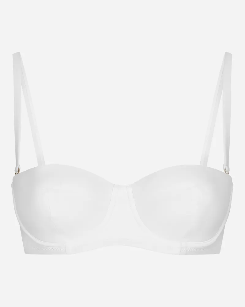 Dolce & Gabbana Balconette-bikinitop - Frau Bademode Wei� Jersey Weiss