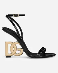 Dolce & Gabbana Sandalette aus Lackleder Schwarz