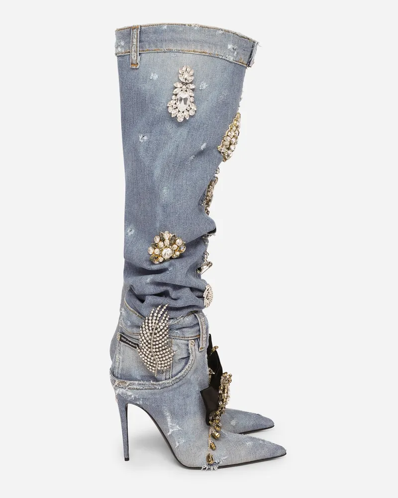 Dolce & Gabbana Stivale - Frau Stiefel Und Siefeletten Blau Blau