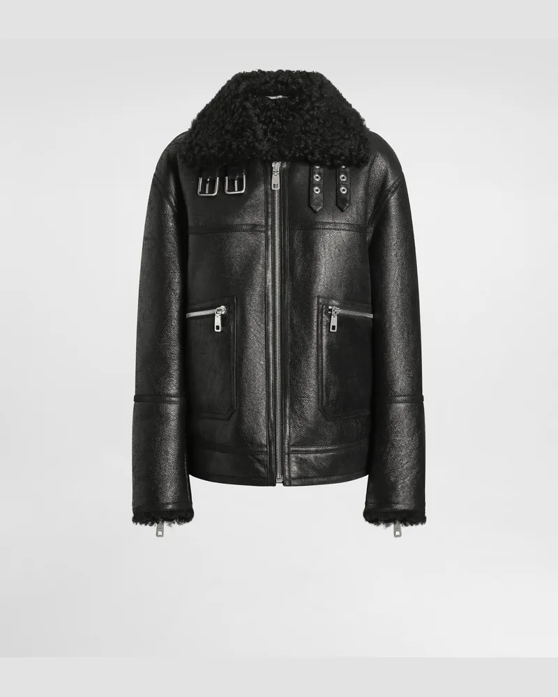 Dolce & Gabbana Shearling-jacke - Frau Mäntel Und Jacken Schwarz Schwarz