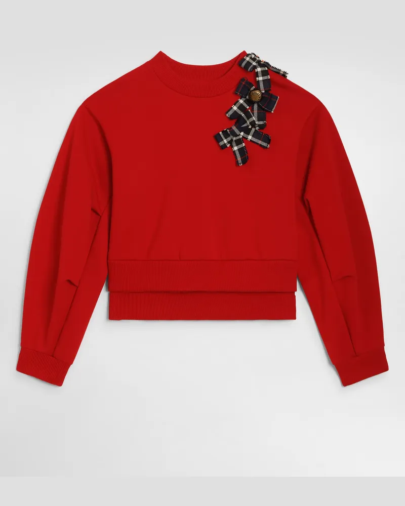 Dolce & Gabbana Baumwoll-sweatshirt Mit Schleifen - Frau Collection Rot 