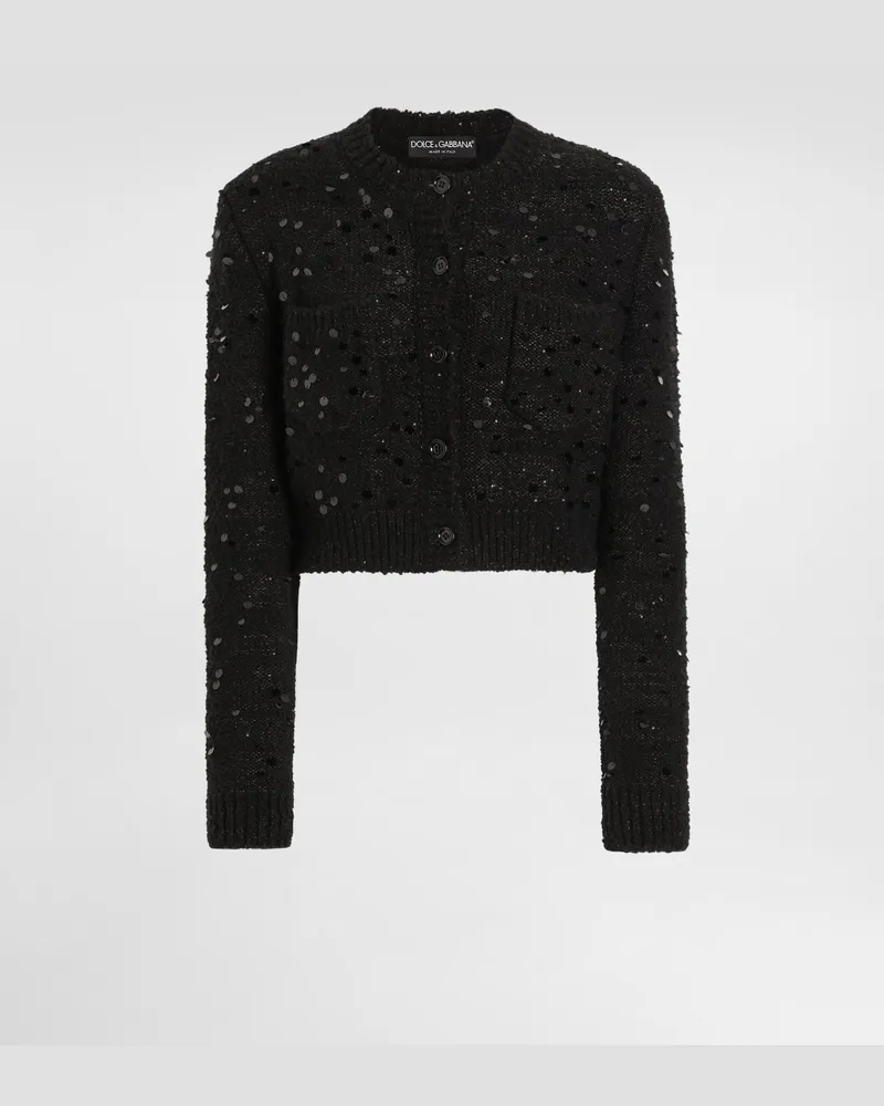 Dolce & Gabbana Cardigan Aus Einem Wollmix - Frau Strickwaren Schwarz Schwarz