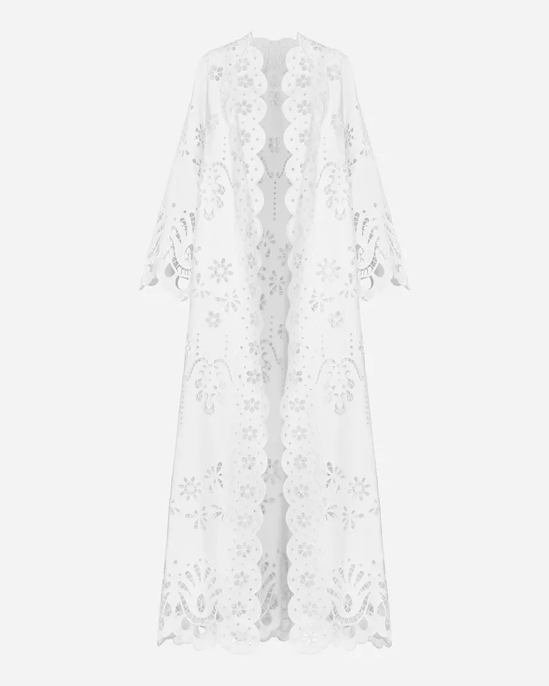 Dolce & Gabbana Wickelmantel Aus Baumwolle Makramee-spitze - Frau Mäntel Und Jacken Wei Weiss