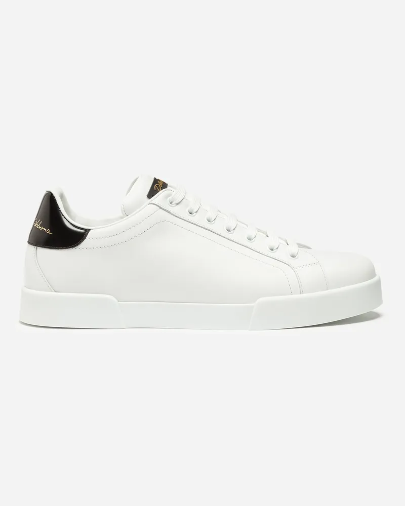 Dolce & Gabbana Sneaker Portofino Aus Leder - Damen - Frau Sneakers Schwarz Weiss