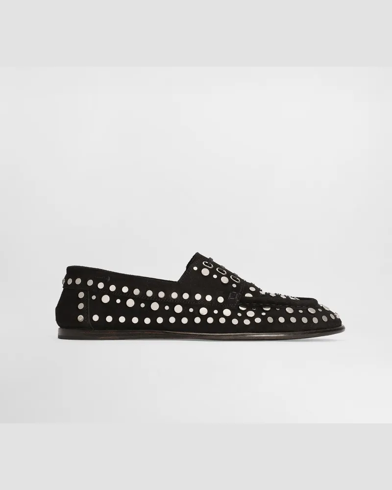 Dolce & Gabbana Derbyschuhe Aus Spaltleder - Mann Schnürschuhe Schwarz Schwarz