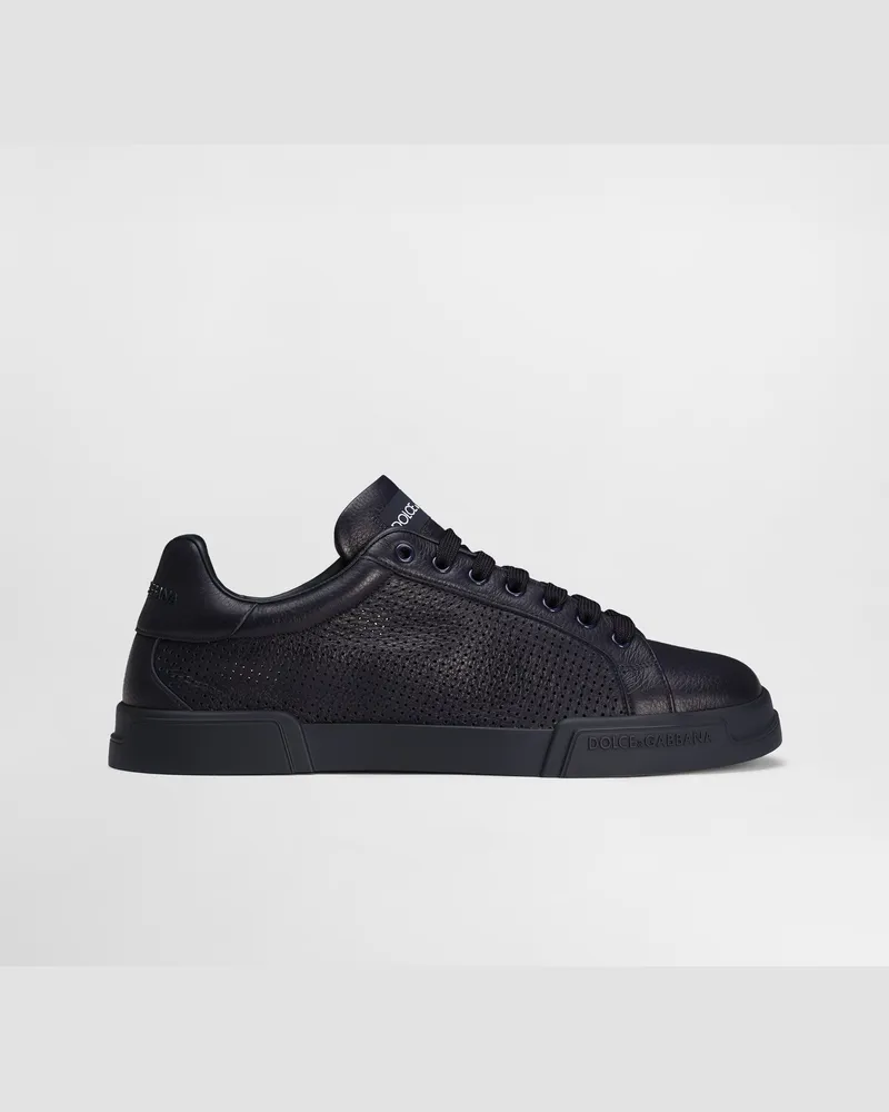 Dolce & Gabbana Portofino Light Strobel Sneakers In Calfskin - Mann Sneakers Blue Blue
