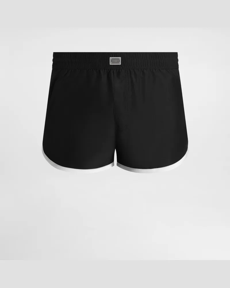 Dolce & Gabbana Kurze Badeshorts Mit Plakette - Mann Beachwear Mehrfarbig Mehrfarbig