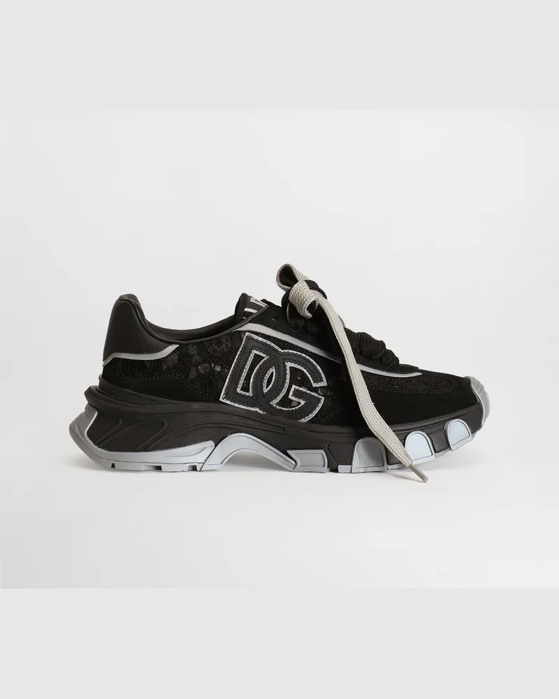 Dolce & Gabbana Dg Country Road Fabric Sneakers - Frau Sneakers Schwarz Black