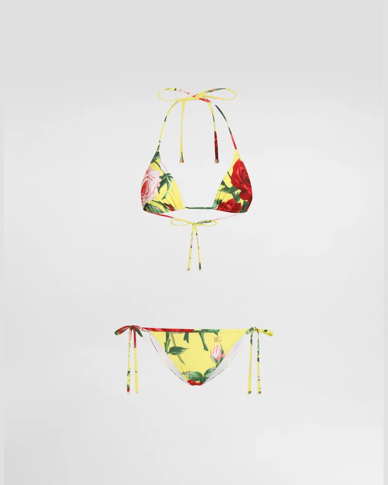 Dolce & Gabbana Triangel-bikini Blumenbouquet-print - Frau Bademode Drucken Drucken
