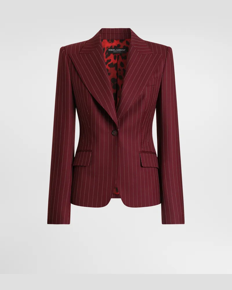 Dolce & Gabbana Jacke Turlington Aus Wolle Mit Einreihiger Knopfleiste In Nadelstreifenoptik - Frau Blazer Multicolor Wolle Multicolor
