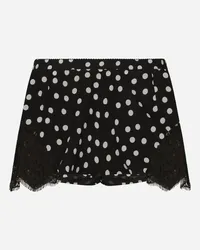 Dolce & Gabbana Dessous-Shorts aus Seide Punkteprint mit Spitze Drucken