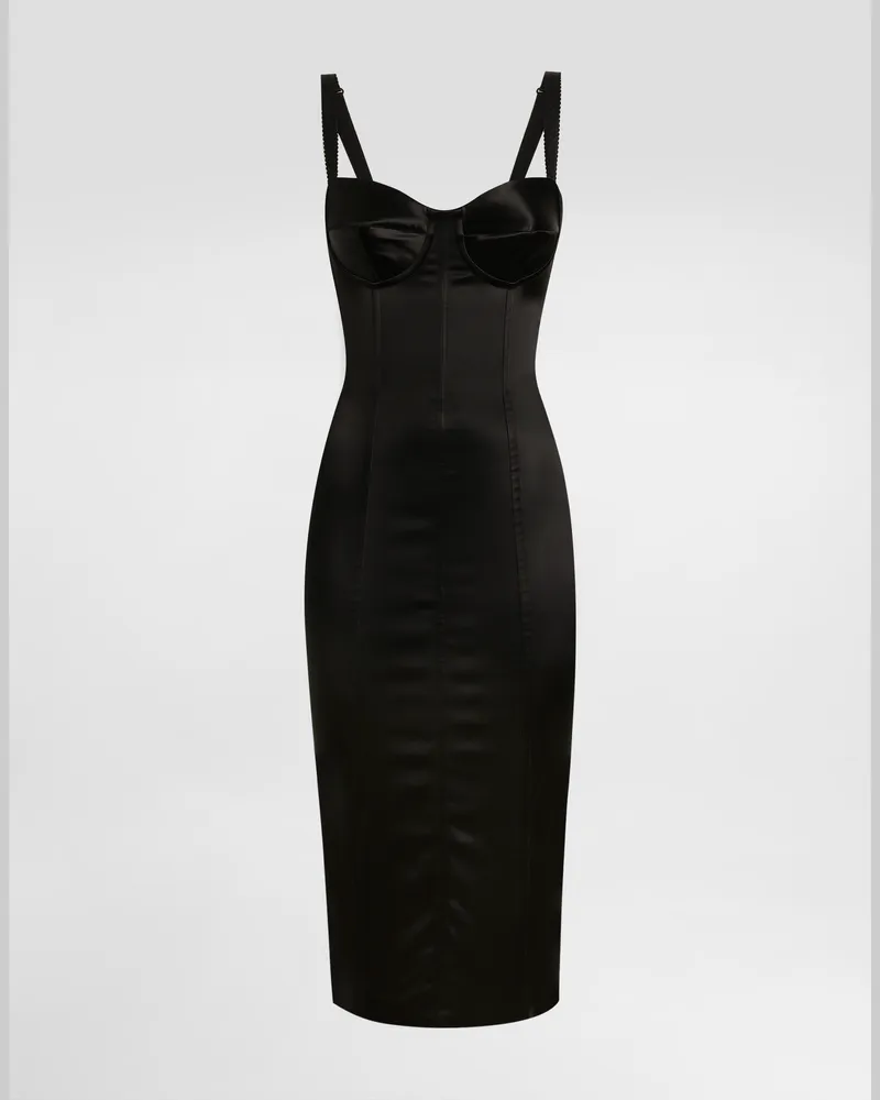 Dolce & Gabbana Kleid Aus Satin - Frau Kleider Schwarz Schwarz