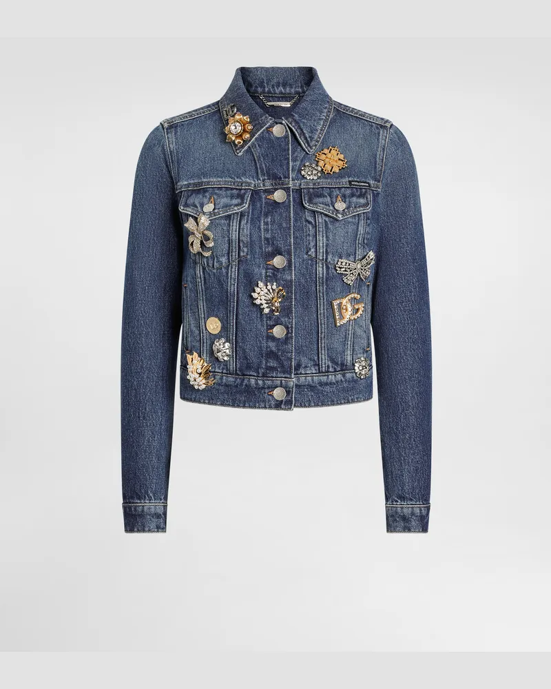 Dolce & Gabbana Jeansjacke - Frau Denim Mehrfarbig Mehrfarbig