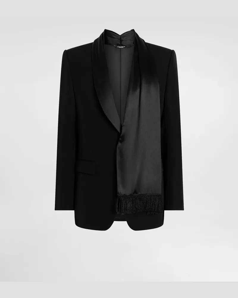 Dolce & Gabbana Single-breasted Jacket Inwool Gabardine - Mann Anzüge Und Blazer Schwarz Wolle Black