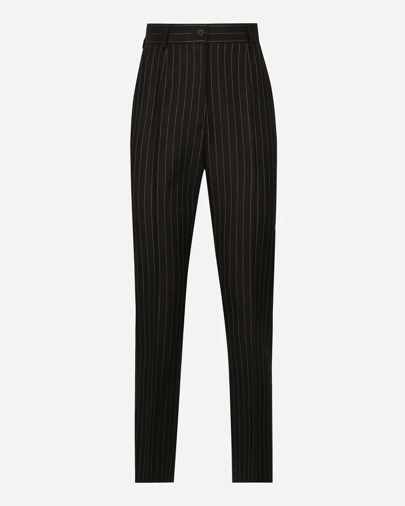 Dolce & Gabbana Sartoriale Nadelstreifenhose Aus Wolle - Frau Hosen Und Shorts Mehrfarbig Mehrfarbig