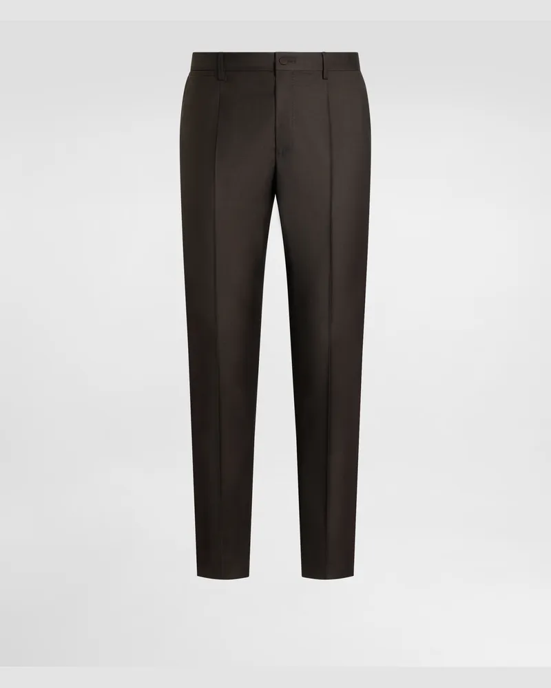 Dolce & Gabbana Virgin Wool Trousers - Mann Hosen Und Shorts Braun Brown