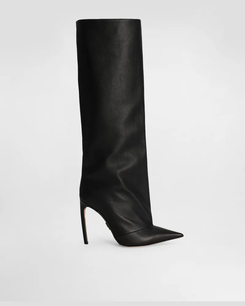 Dolce & Gabbana Stiefel Devotion Aus Leder - Frau Stiefel Und Siefeletten Schwarz Schwarz