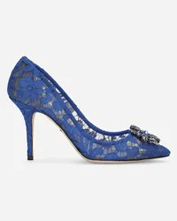 Dolce & Gabbana Lace rainbow pumps with brooch detailing Blau