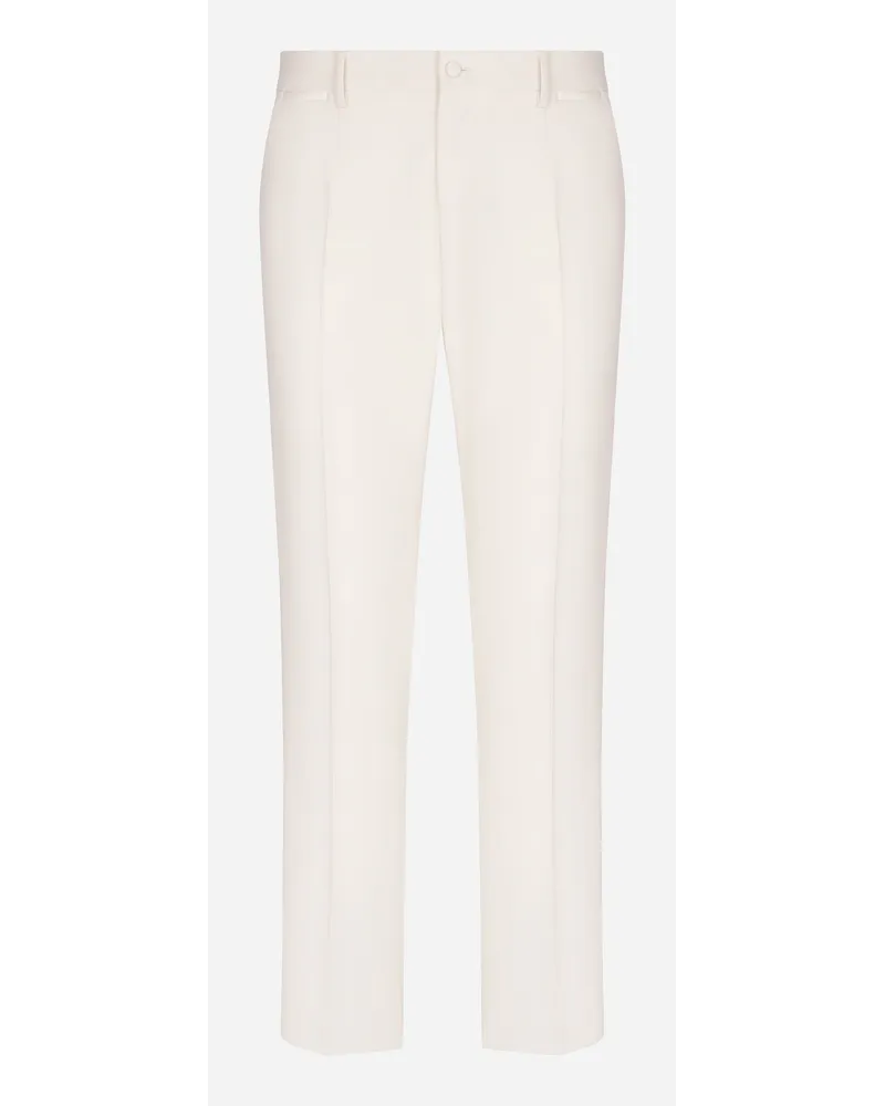 Dolce & Gabbana Smokinghose Wollstretch Weiss