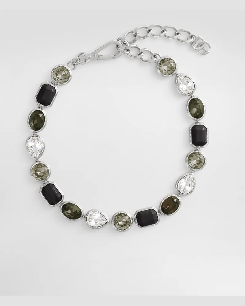 Dolce & Gabbana Necklace With Rhinestones - Mann Bijoux Silber Metall Silber