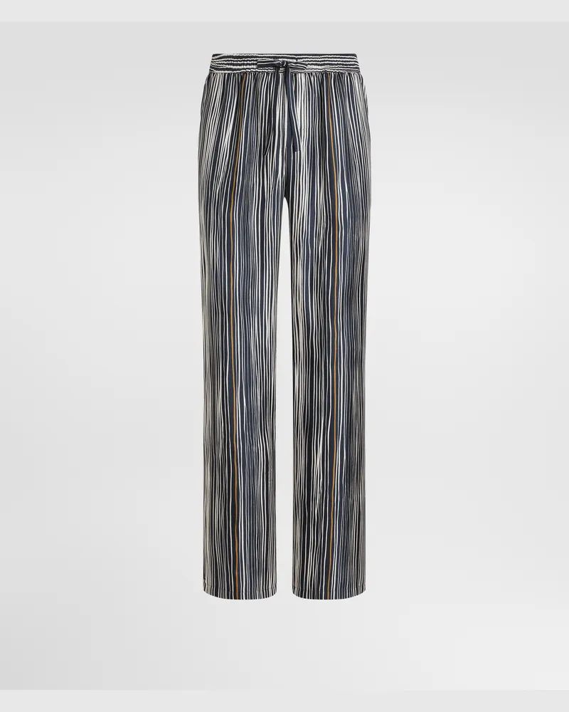Dolce & Gabbana Stripe-print Silk Twill Vanity Trousers - Mann Collection 