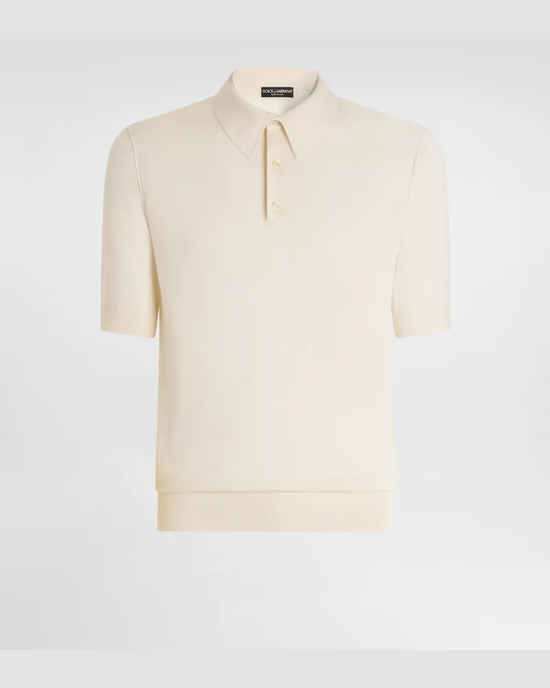 Dolce & Gabbana Poloshirt Aus Kaschmir - Mann Strickwaren Wei Weiss