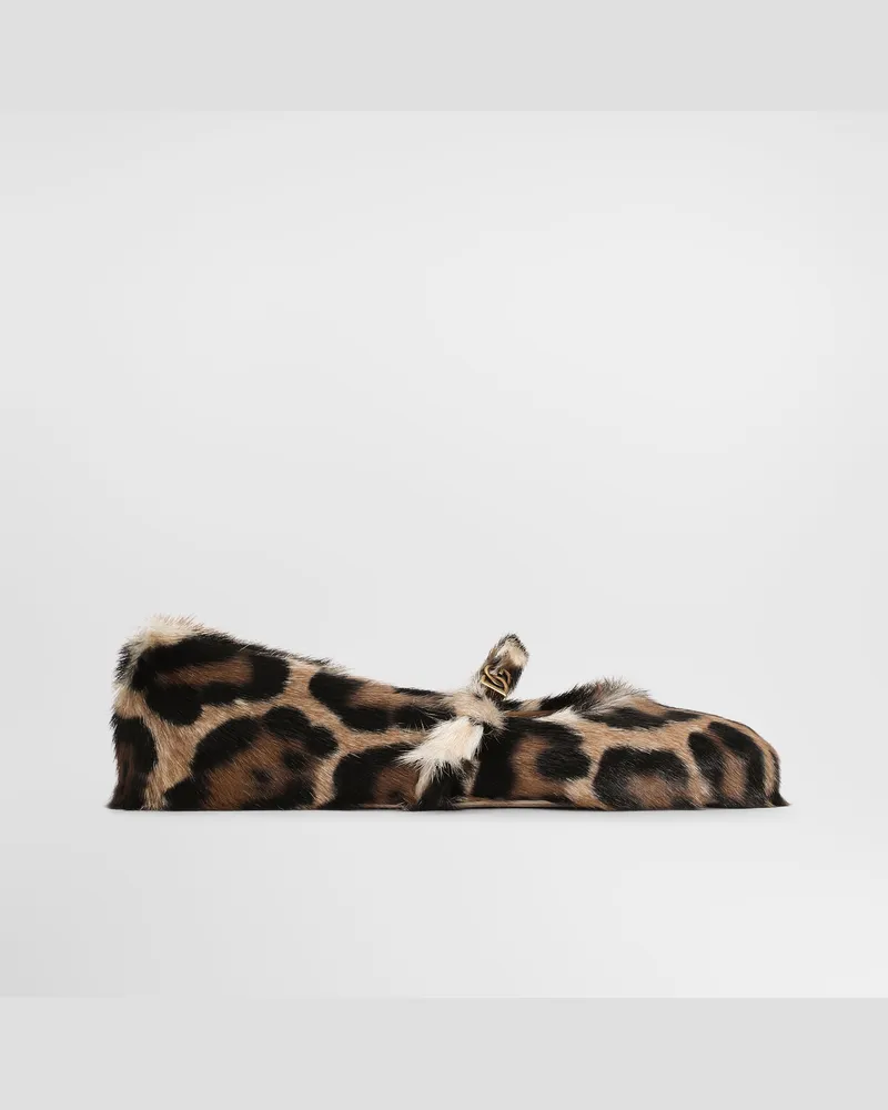 Dolce & Gabbana Ballerina - Frau Flat Braun Multicolor