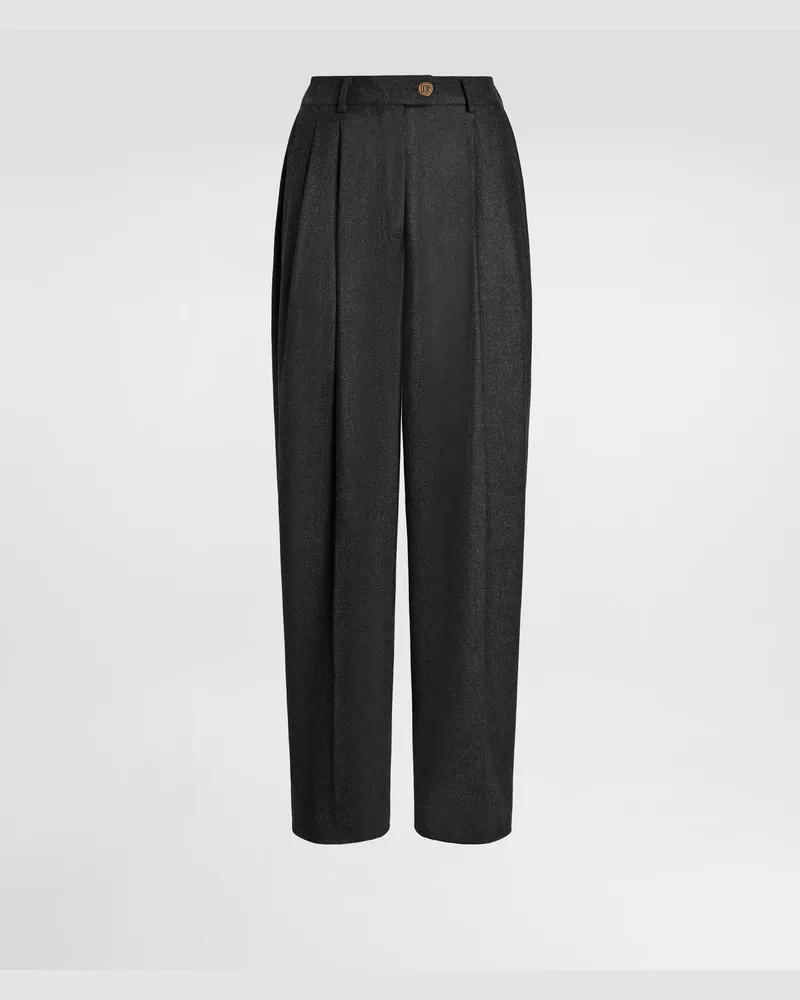 Dolce & Gabbana Hose Aus Wollflanell - Frau Collection Grey Grey