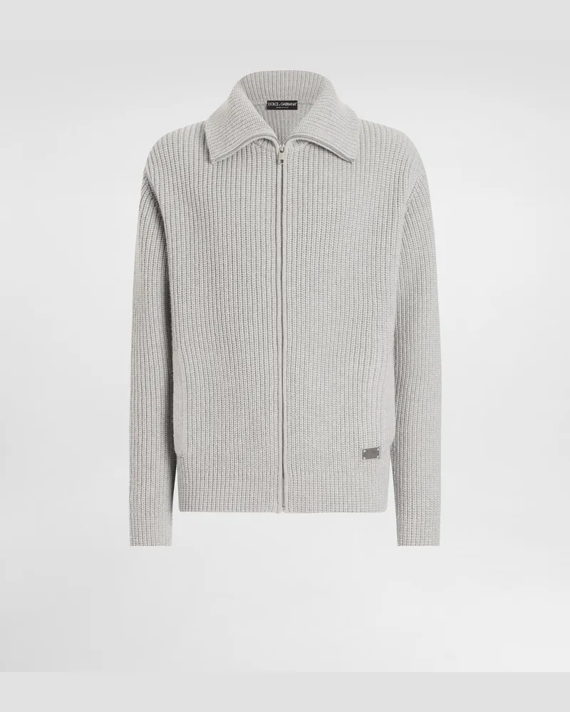 Dolce & Gabbana Wollcardigan Mit Plakette - Mann Strickwaren Beige Beige