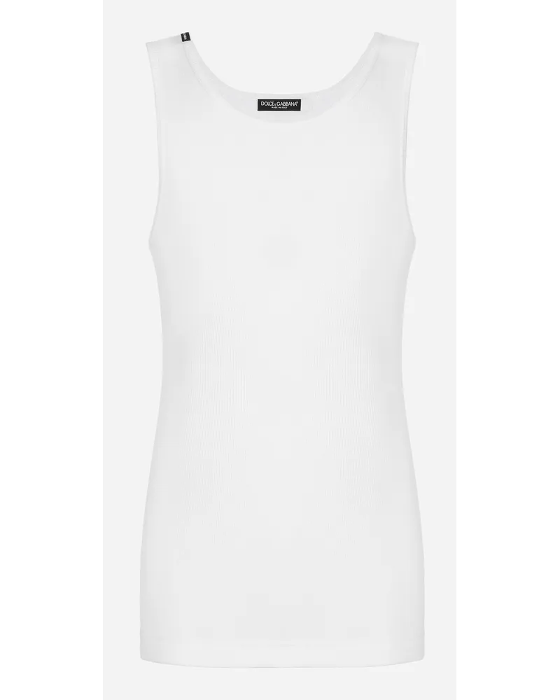 Dolce & Gabbana Geripptes Tanktop Aus Baumwolle White