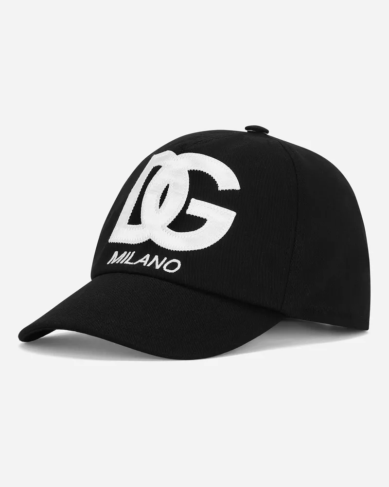 Dolce & Gabbana Baseballkappe Mit Dg-logostickerei - Mann Collection Schwarz Seide Schwarz