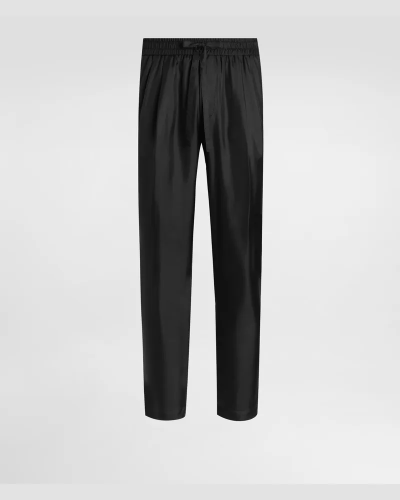 Dolce & Gabbana Silk Twill Jogging Trousers - Mann Hosen Und Shorts Schwarz Black