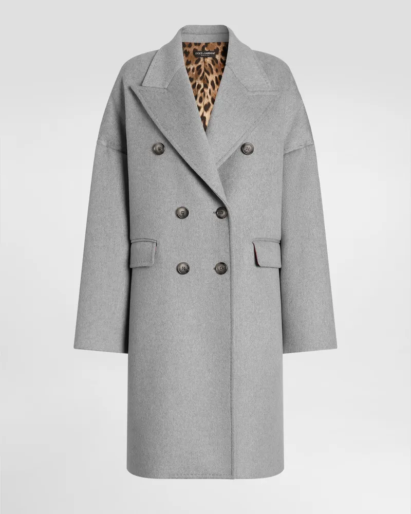 Dolce & Gabbana Mantel Aus Kaschmir Mit Doppelreiher-knöpfung - Frau Collection Grau Grau