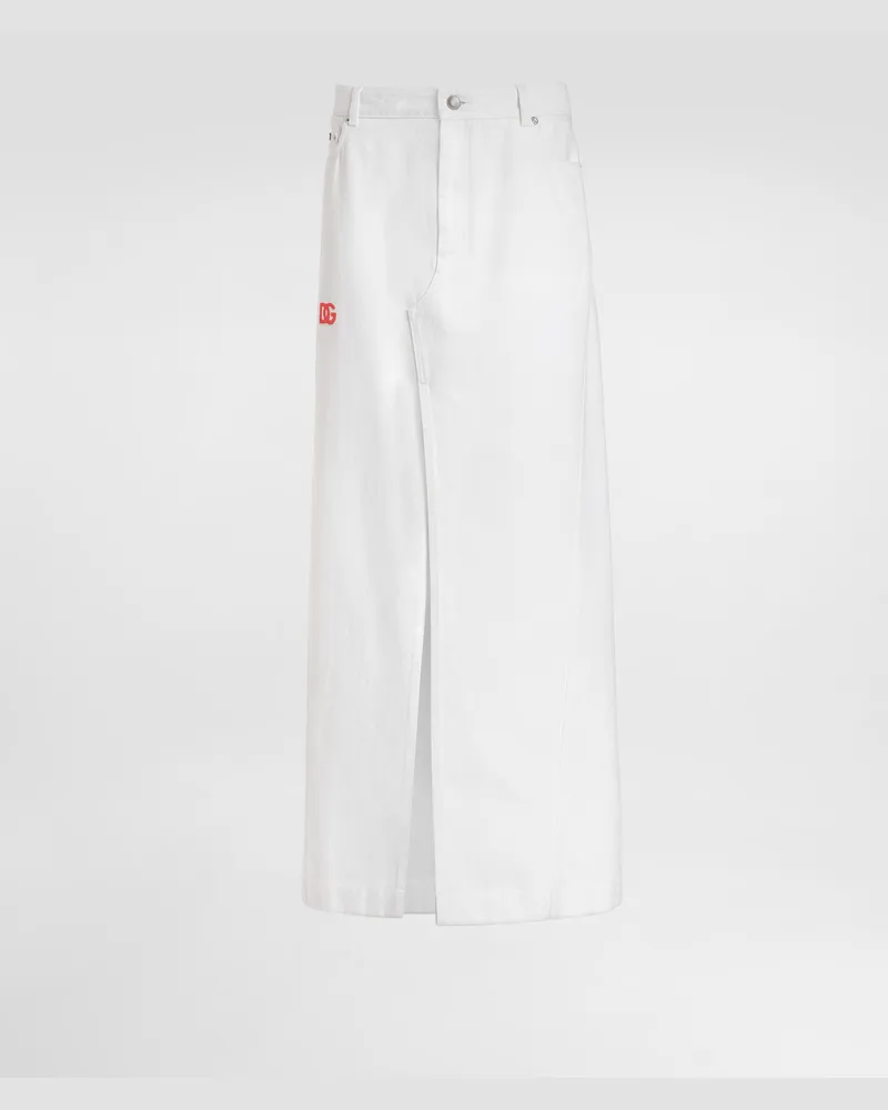 Dolce & Gabbana Langer Rock Aus Denim - Frau Denim Mehrfarbig Multicolor