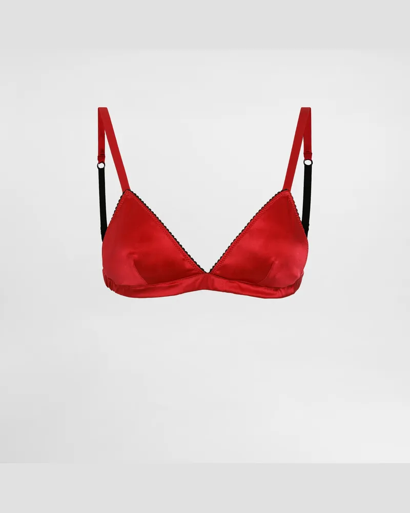 Dolce & Gabbana Triangel-bh Aus Satin - Frau Unterwäsche Rot Seide Rot